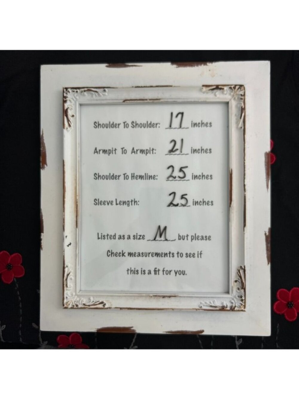 Vintage Alfred Dunner Black Embroidered Pullover Sweater Sz M Red White Floral - Picture 9 of 9